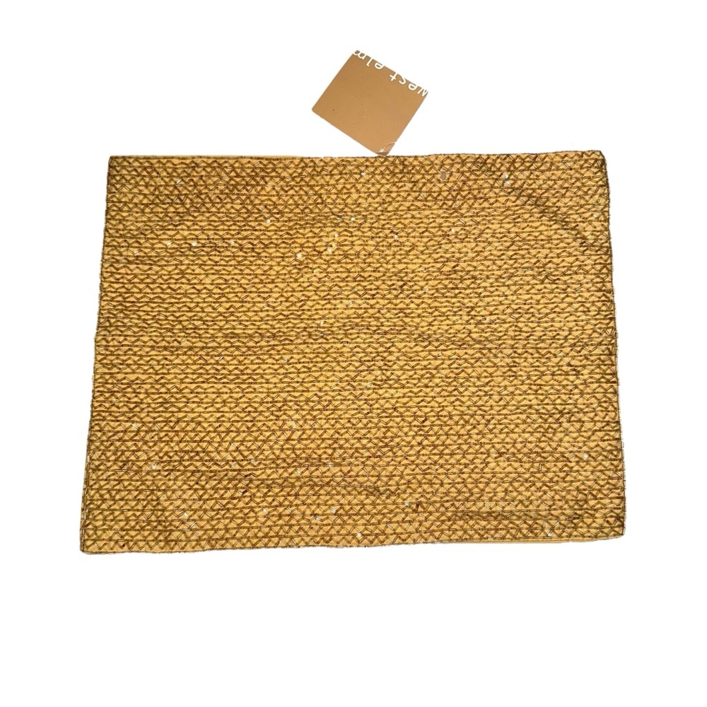 NWT West Elm Gold Embellished Cotton Rectangle Pillow Sham